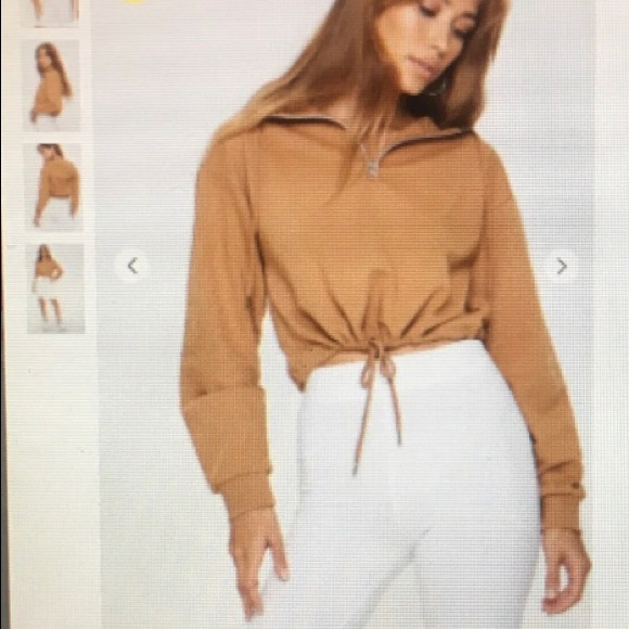 Forever 21 Sweaters - Athletic Cropped Half Zip Hoodie